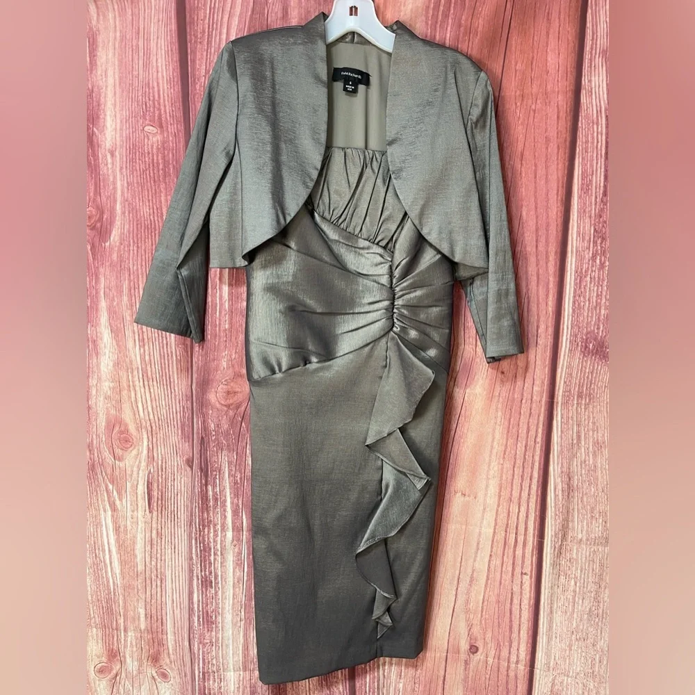 R&M Richards 2pc iridescent mother of the bride dress with shrug women’s size 6 - Picture 17 of 17